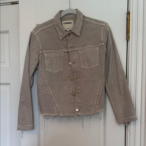 L'AGENCE Beige Jean Jacket - Picture 1 of 1